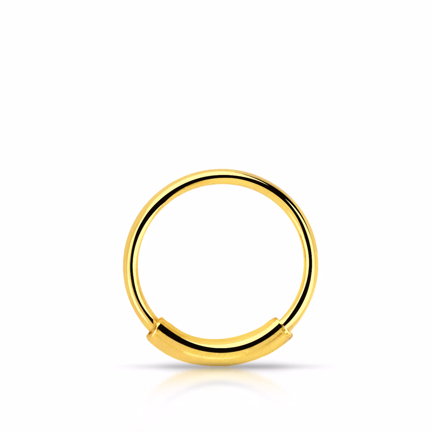 Näsring / sömlös ring i 925 silver med guldplätering 12mm