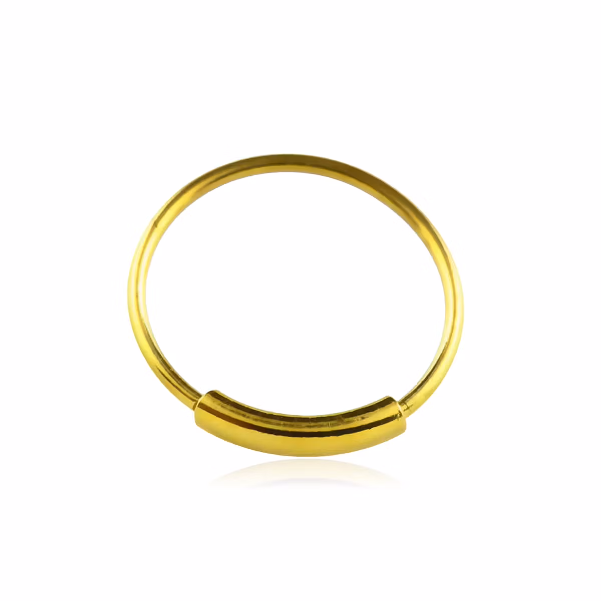 Näsring / sömlös ring i 925 silver med guldplätering 12mm