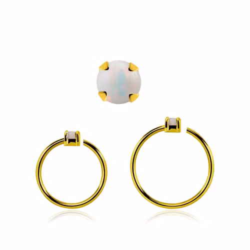Guldpläterad sömlös ring i silver med 1.5mm opalit