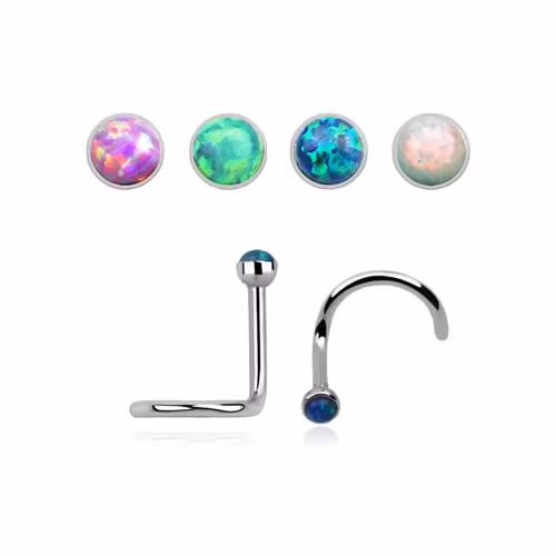 Nässmycke "Nose screw" 0.8mm med 1.5mm opalit
