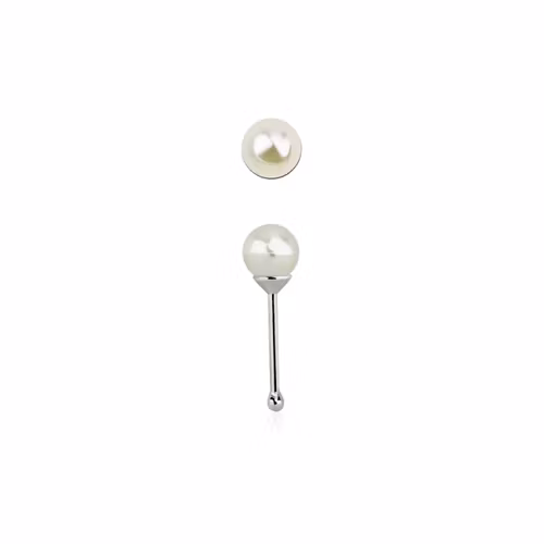 Näspin "Nose Bone" i 925 silver med 3mm pärla
