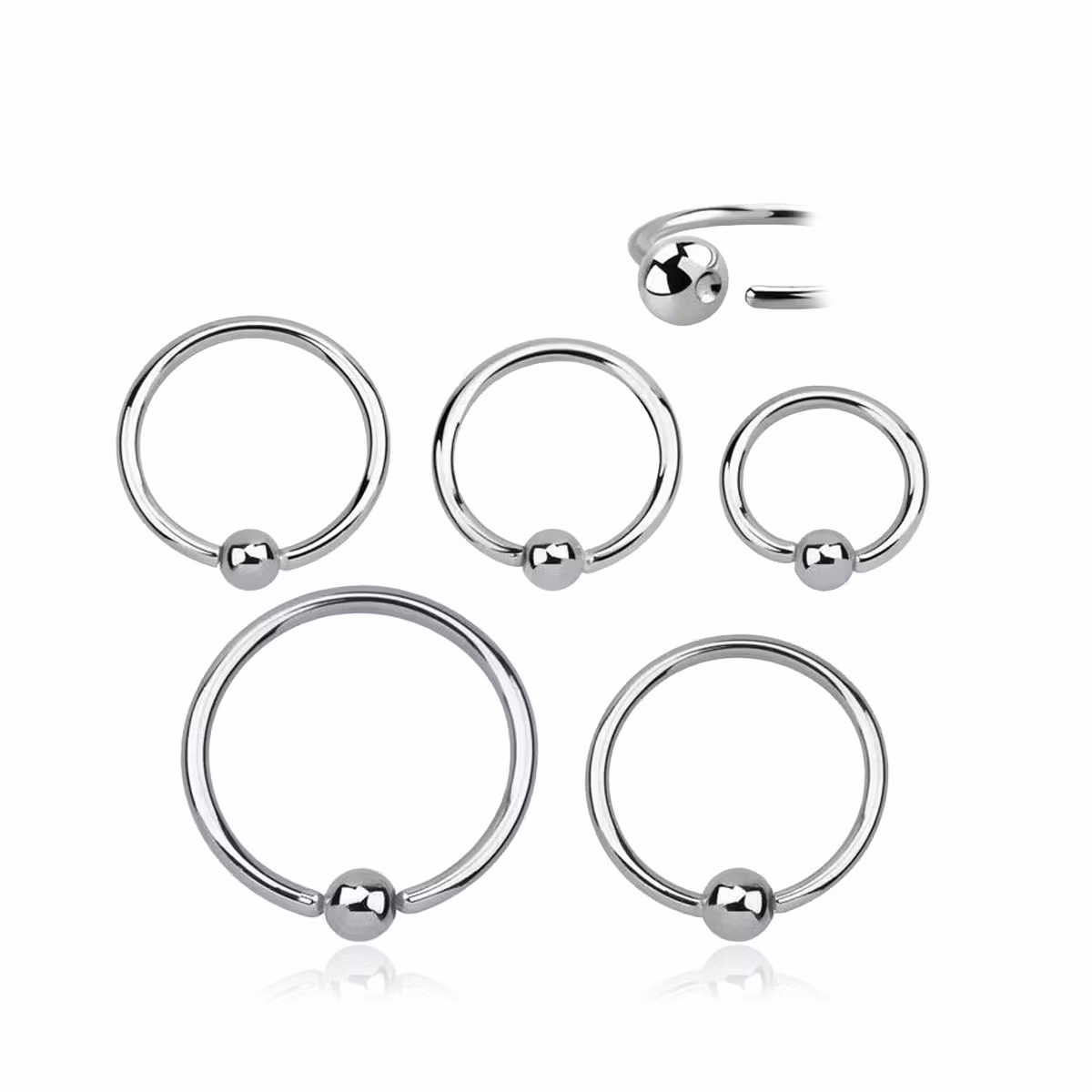 Öppen BCR 1mm med fixerad 2.5mm kula