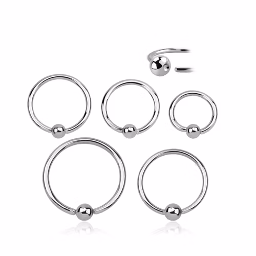 Öppen BCR 1mm med fixerad 2.5mm kula