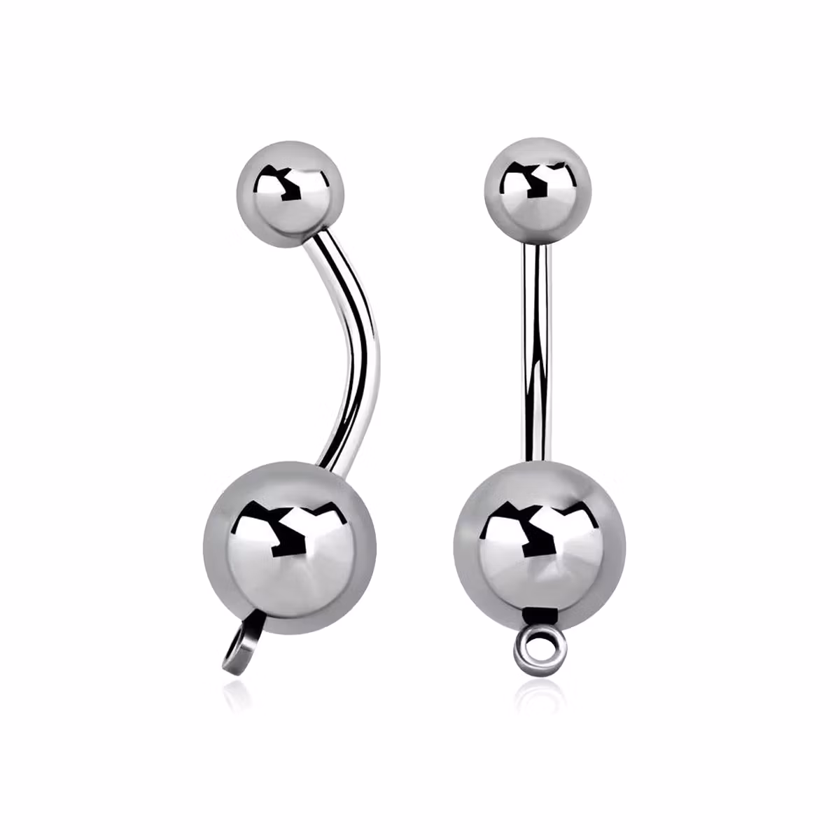 Banana / Navelsmycke kirurgiskt stål 1.6mm med 5 och 8mm kula med ögla