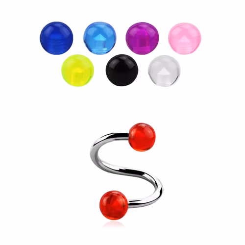 Spiral / Twister 1.6mm med 5mm akrylkulor