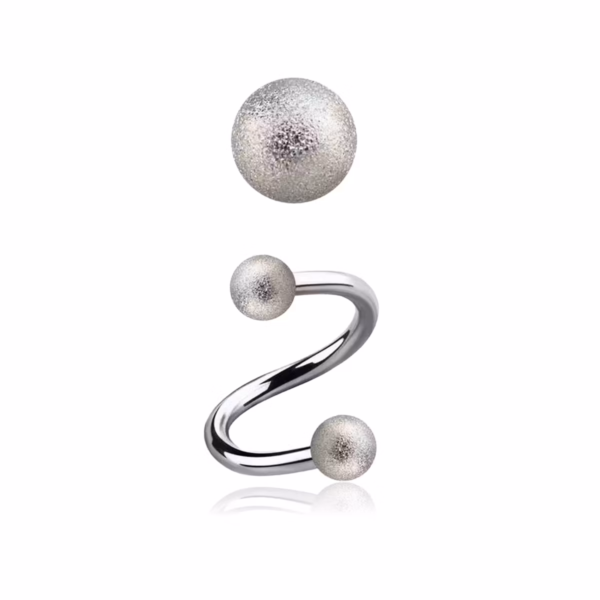 Spiral twister 1.2mm med 5mm frostade kulor