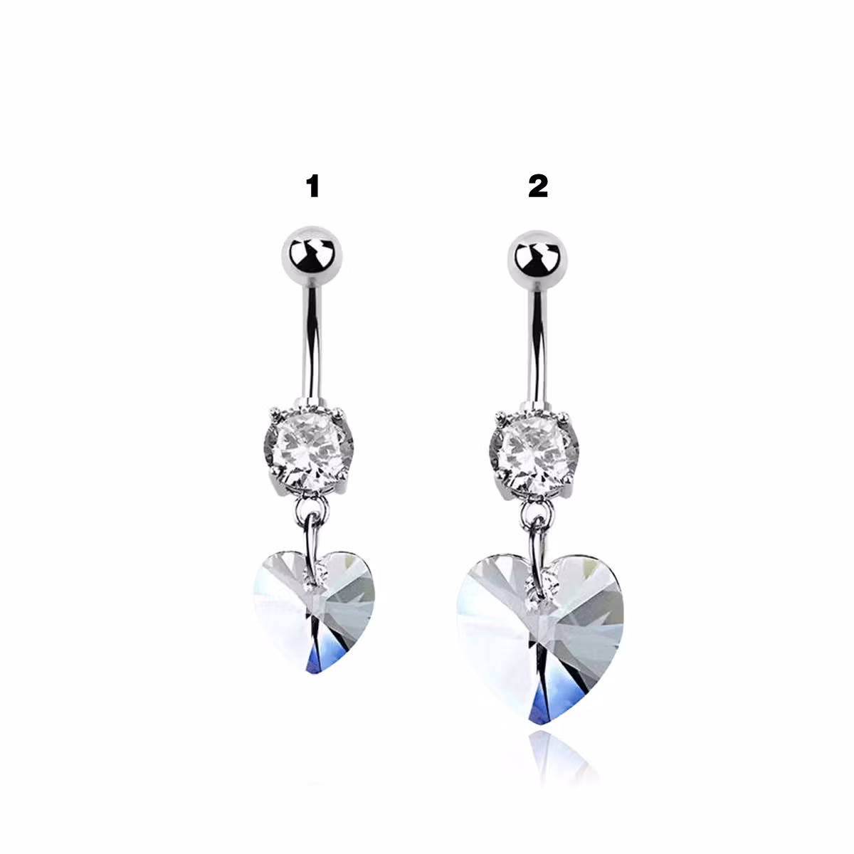 Navelsmycke med hjärtformad swarovskiⓇ crystal