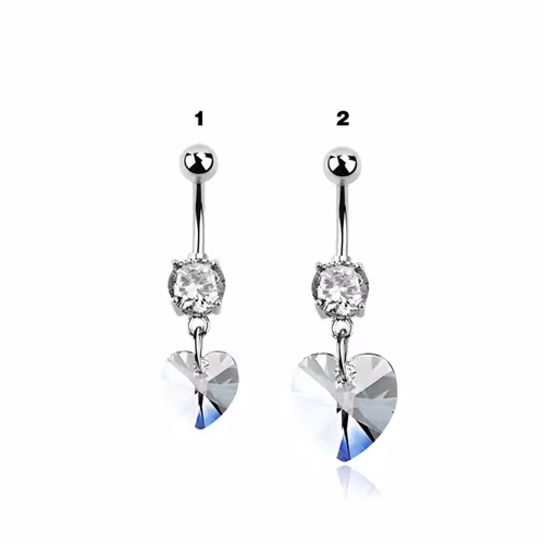 Navelsmycke med hjärtformad swarovskiⓇ crystal