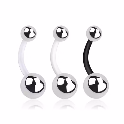 Bio-Flex Banana / navelsmycke 1.6mm med 5 och 8mm stålkula