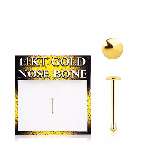 Nässmycke "nose bone" äkta 14 karat guld med 2mm platt topp
