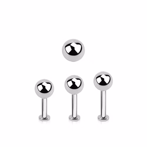 Tragus labret 1.2mm med extra liten platta och 5mm kula