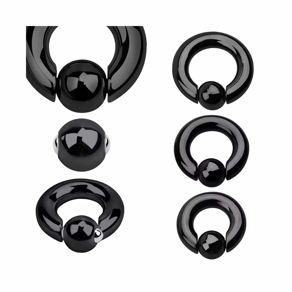 PVD Pläterad BCR 6mm med 10mm fjädrad kula