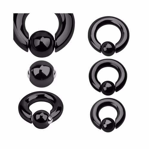 PVD Pläterad BCR 6mm med 10mm fjädrad kula