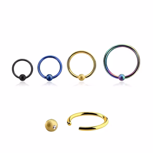 PVD-Pläterad BCR 1mm med 3mm frostad kula