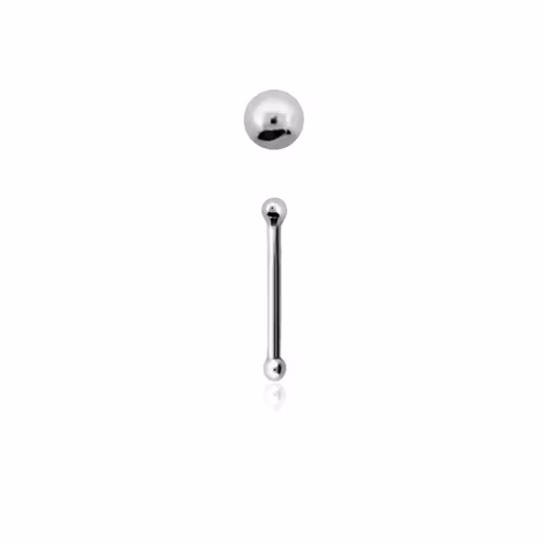 Nässmycke "nose bone" i silver 0.6mm med 1mm boll
