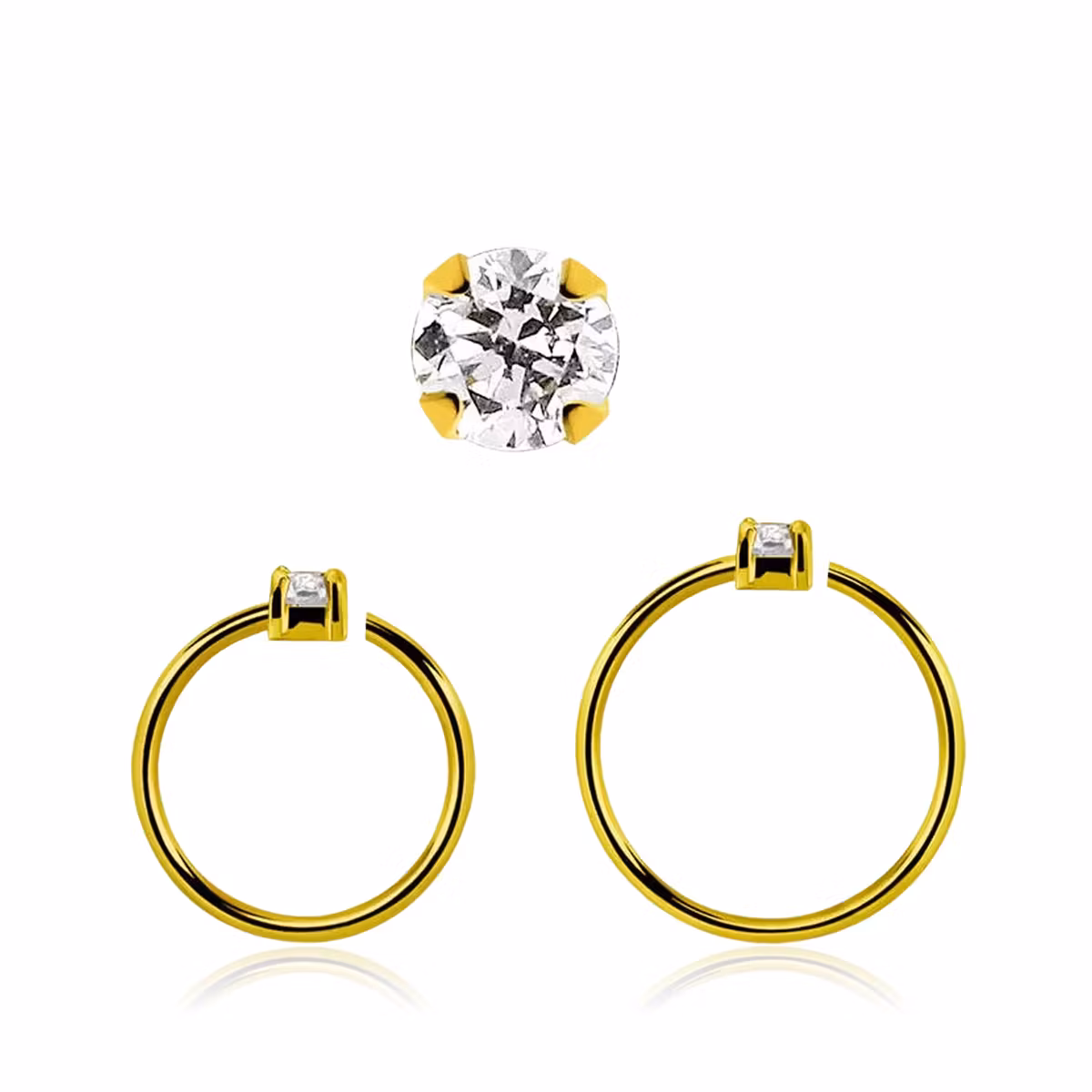 Guldpläterad sömlös ring i silver med 1.5mm CZ