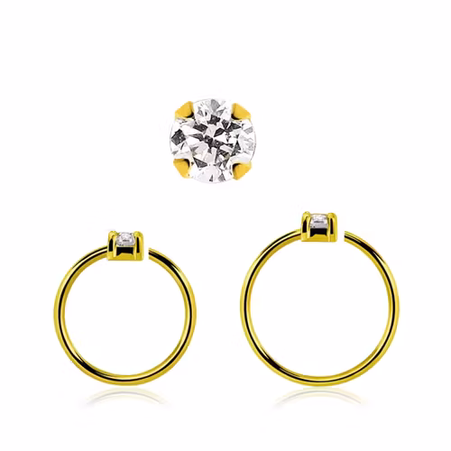 Guldpläterad sömlös ring  i silver 0.8mm med 2.5mm CZ