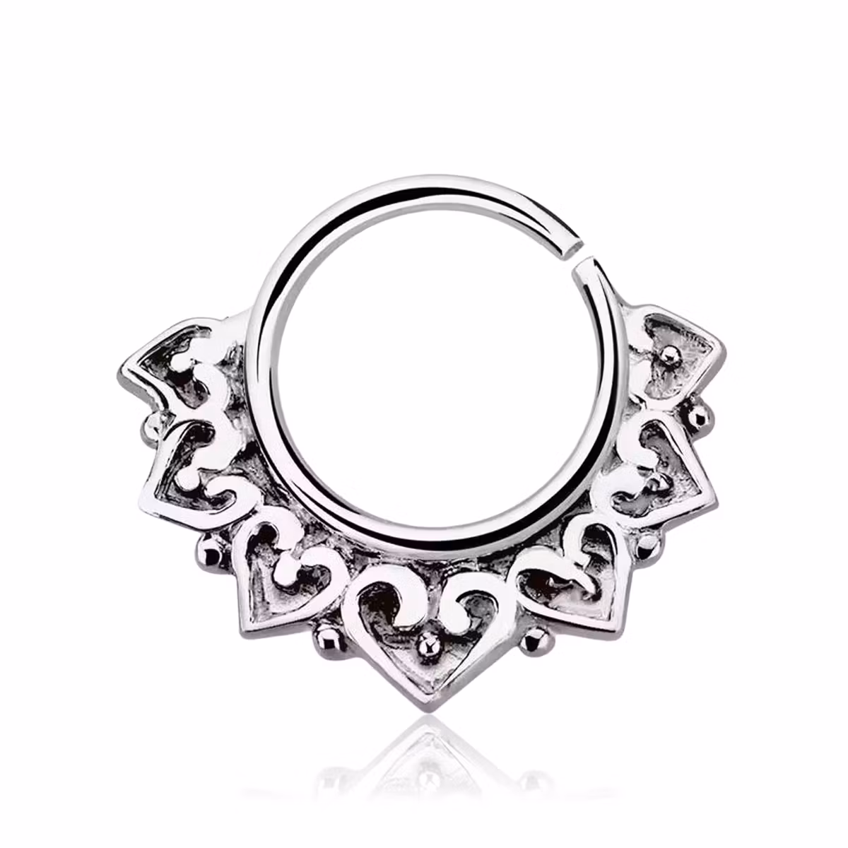 Septum piercing i 925 silver - Engraved Vintage Design