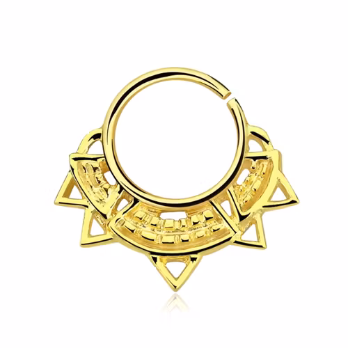 Septum piercing i guldpläterad 925 silver - Engraved Indian Design