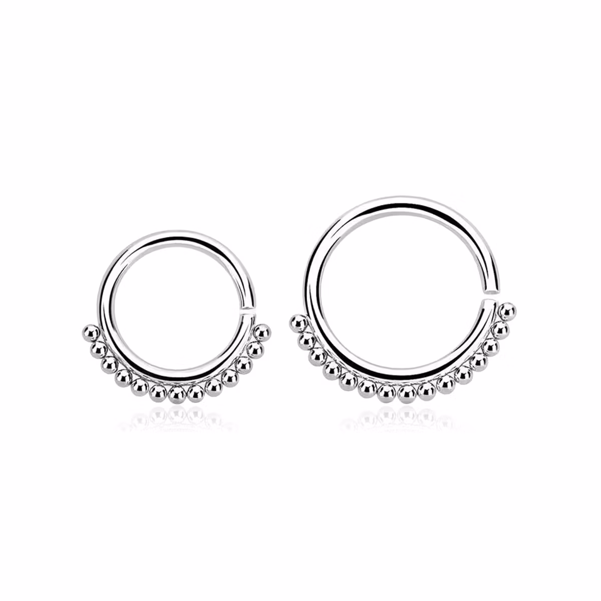 Sömlös ring med bollar 1.2mm kirurgiskt stål