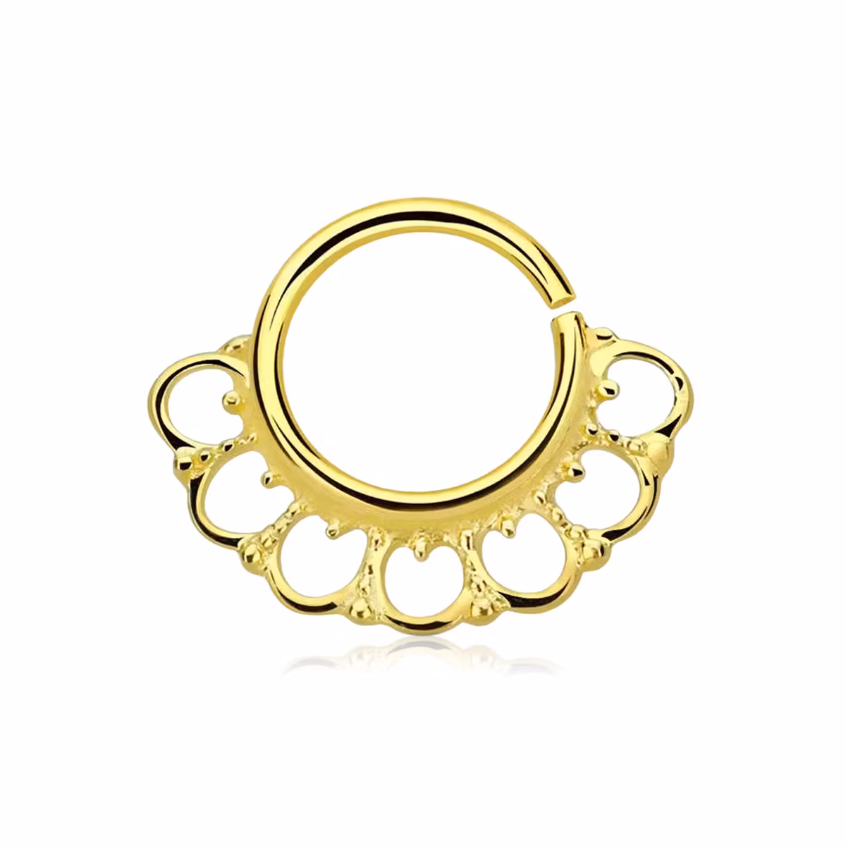 Septum piercing i guldpläterad 925 silver - Wide Indian Design