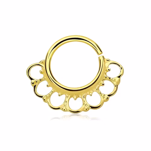 Septum piercing i guldpläterad 925 silver - Wide Indian Design