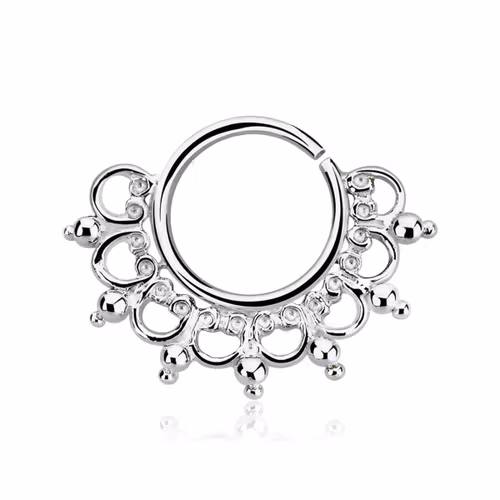 Septum piercing i 925 silver - Wide Engraved Design