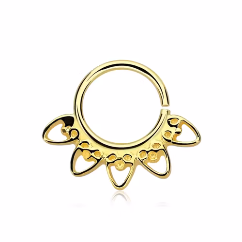 Septum piercing i guldpläterad 925 silver - Indian Heart Design