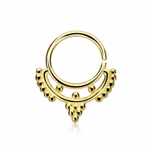 Septum piercing i guldpläterad 925 silver - Mini Indian Design
