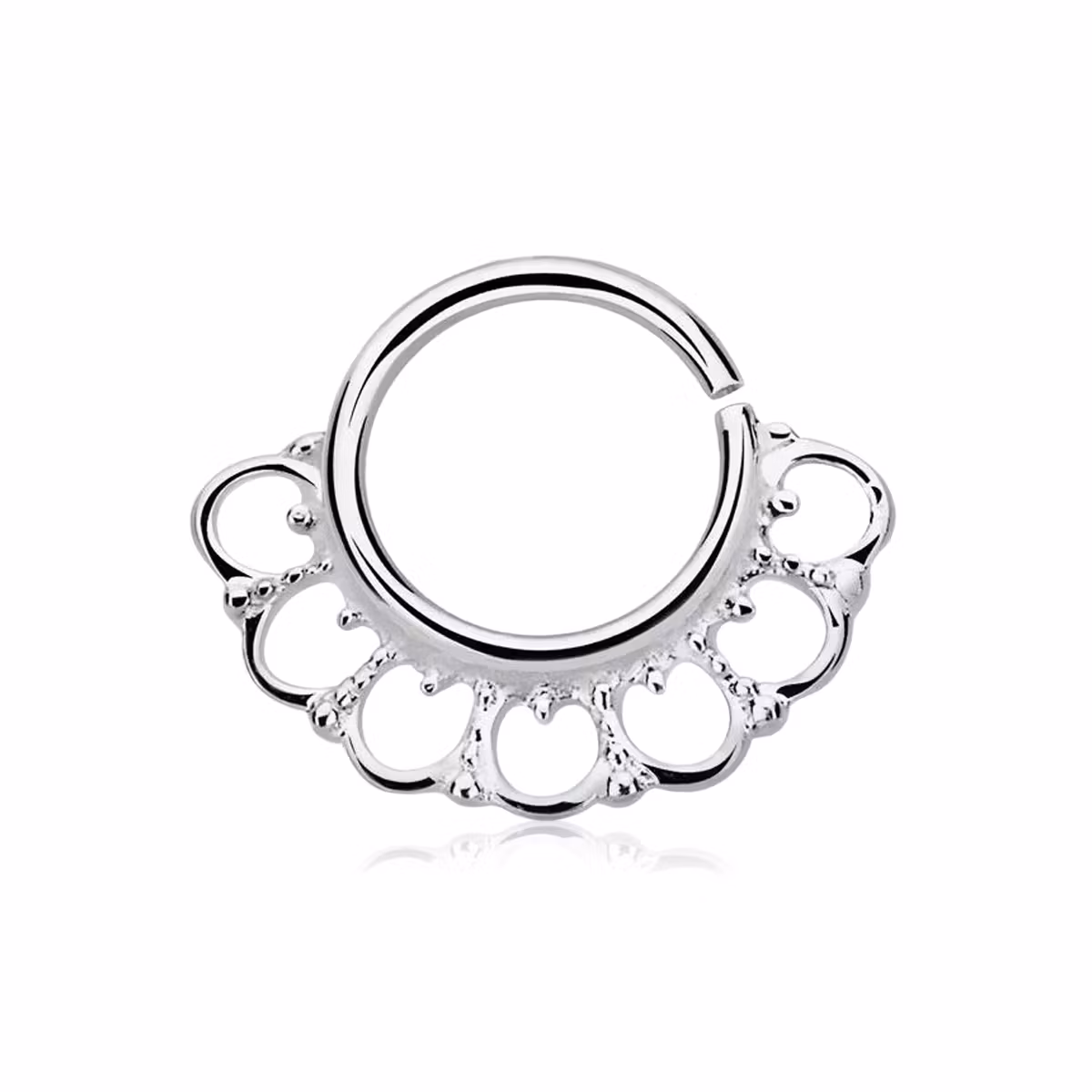 Septum piercing i 925 silver - Wide Indian Design