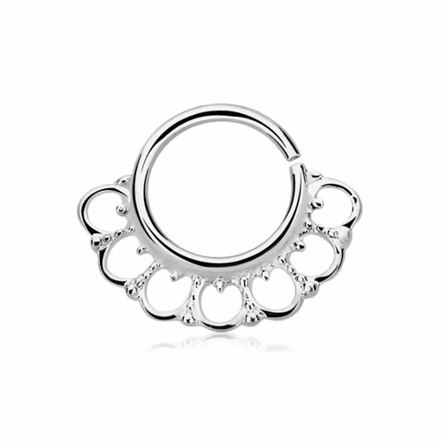 Septum piercing i 925 silver - Wide Indian Design