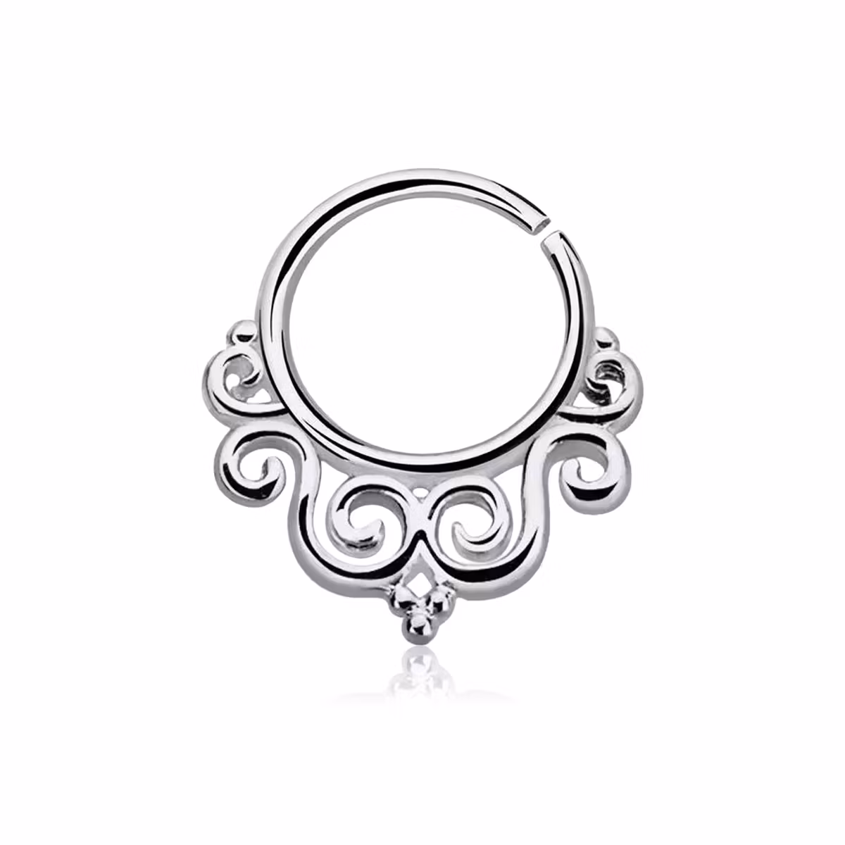 Septum piercing i 925 silver - Decorated Indian Design