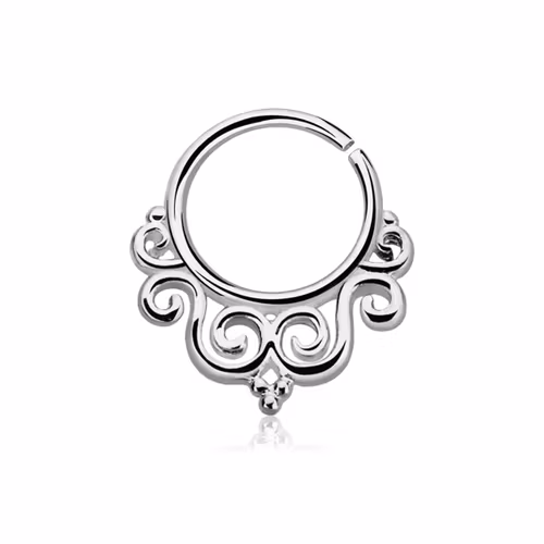 Septum piercing i 925 silver - Decorated Indian Design