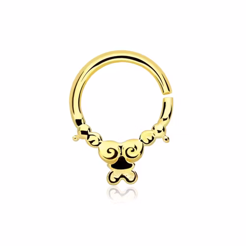 Septum piercing i guldpläterad 925 silver - Silver Indian Design