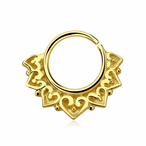 Septum piercing i guldpläterad 925 silver - Engraved Vintage Design