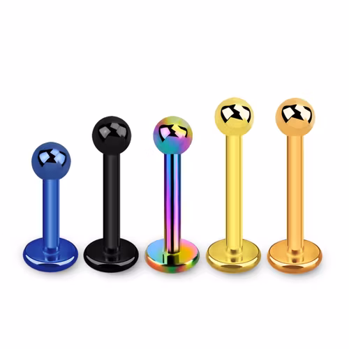 Labret i PVD-pläterad kirurgiskt stål - 1.2mm med 2.5mm kula