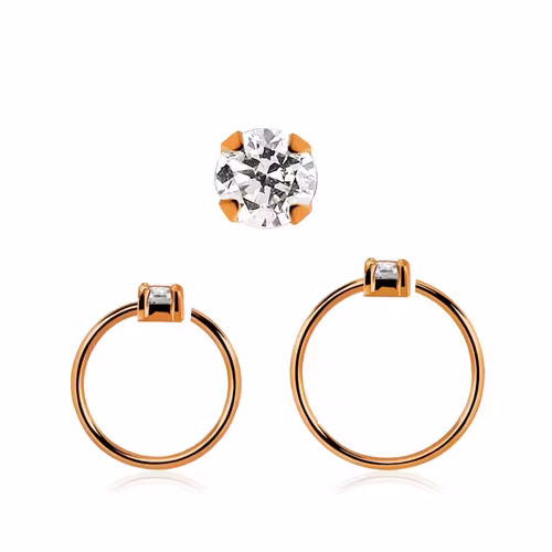 Roséguldpläterad sömlös ring i silver med 2mm CZ