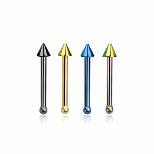 Eloxerad Näspin "Nose Bone" 0.8mm med 2mm kon