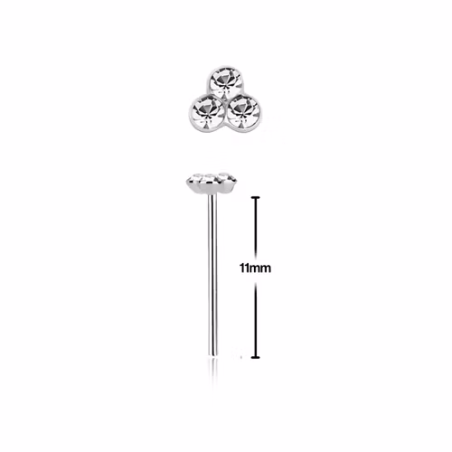 Näspin "Böj själv" i 925 silver - Tre crystal