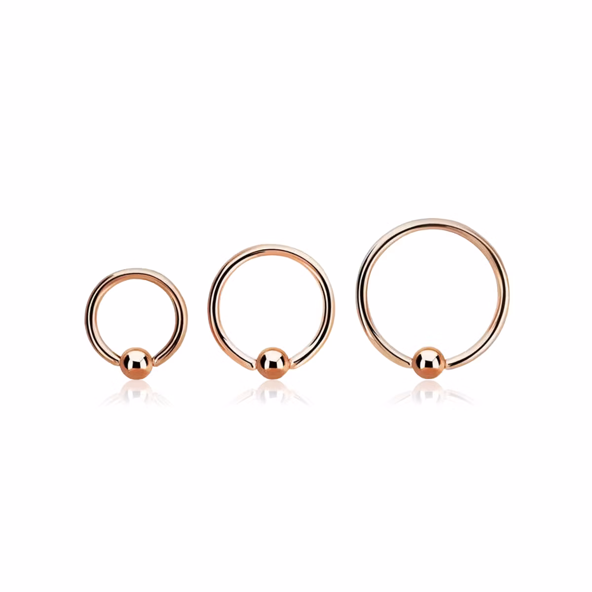 BCR Roséguld 1mm med 2.5mm kula