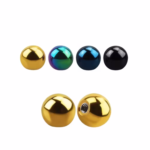 Lös kula PVD-pläterad 6mm diameter 1.6mm gänga (lös del)