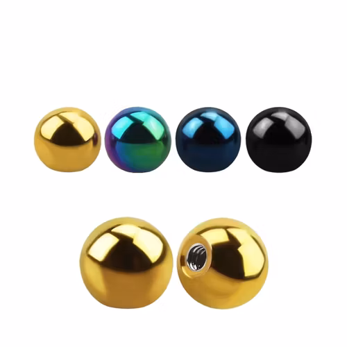 Lös kula PVD-pläterad 8mm diameter 1.6mm gänga (lös del)
