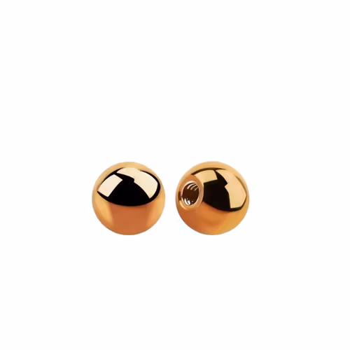 Lös kula PVD-Pläterad roséguld 6mm diameter 1.6mm gänga (lös del)