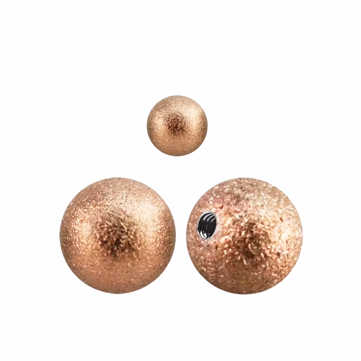 Lös kula frostad roséguld 8mm med 1.6mm gänga (lös del)