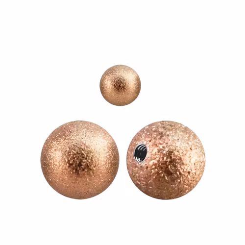 Lös kula frostad roséguld 8mm med 1.6mm gänga (lös del)