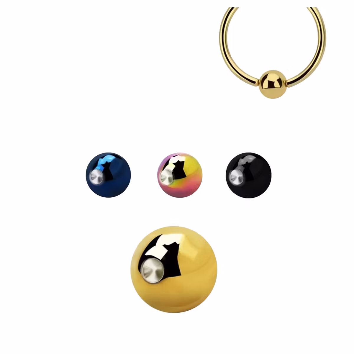 PVD-Pläterad 3mm kula för BCR-Ringar (lös del)