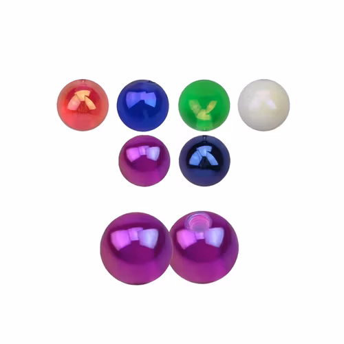 Akrylkula / pärlboll 5mm med 1.6mm gäng (lös del)