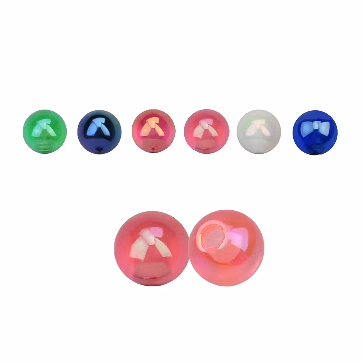 Akrylkula / pärlboll 3mm med 1.2mm gäng (lös del)