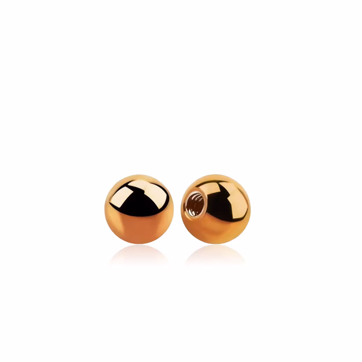 Lös kula PVD-Pläterad roséguld 4mm diameter 1.6mm gänga (lös del)