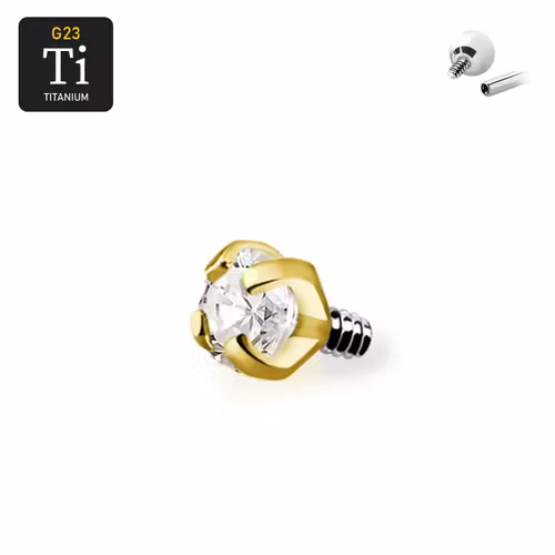 Lös topp i titanium för invändigt gängad 1.2mm bas (0.9mm gäng) prong-set CZ (lös del)